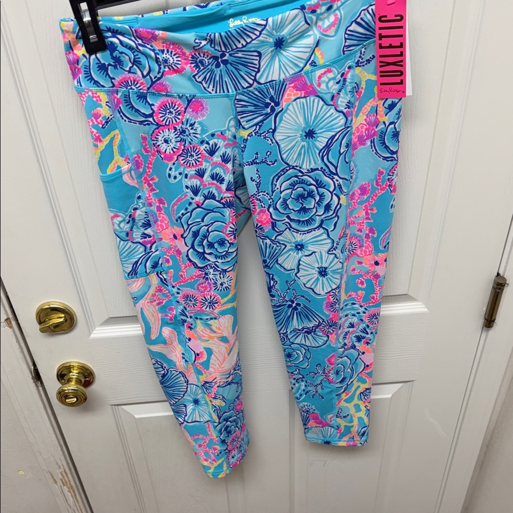 Lilly Pulitzer Vibrant Blue and Pink Cropped Pants